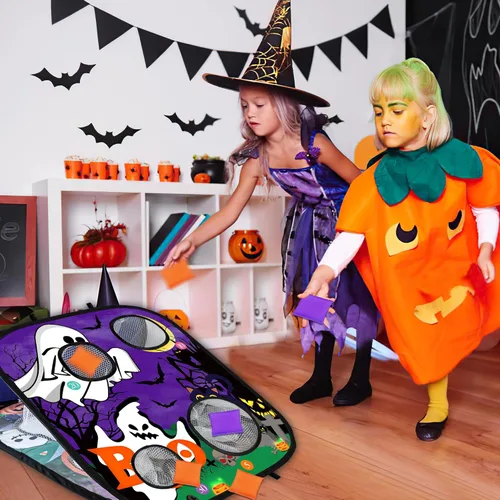 Miniatura 6 de Juegos de Halloween para fiesta de niños, juegos de lanzamiento de bolsas de calabaza fantasma, juegos de fiesta de Halloween, juegos de carnaval