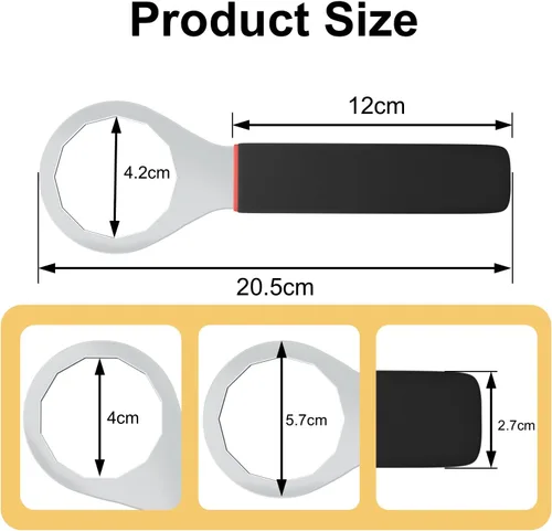 Miniatura 6 de Llave de sensor de agua de 12 puntos, llave de filtro de combustible para motores diésel Duramax 6.6L de 2012 y posteriores (negro)