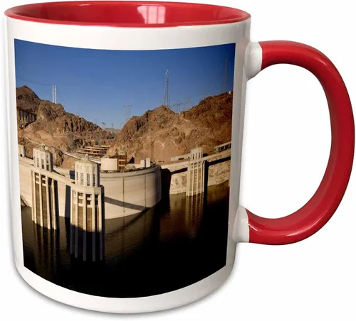 Miniatura 7 de 3dRose Taza mágica transformadora Nv Maresa Pryor con niveles bajos de agua en The Hoover Dam, Lake Mead, Nv Maresa Pryor, 11 onzas, negro/blanco