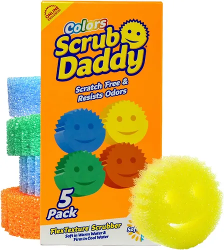 Miniatura 13 de Scrub Daddy Esponjas de Color – Esponjas multiusos para platos sin arañazos para limpieza de cocina, baño y hogar – Hechas con espuma de polímero