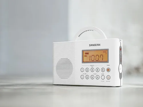 Miniatura 6 de Sangean H201 Radio de ducha AM/FM impermeable, radio de alerta meteorológica, color blanco