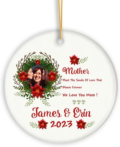 Miniatura 14 de Adornos de Navidad personalizados con foto, adorno de recuerdo personalizado con nombre de bebé, nuevo regalo de bebé, recuerdo de bebé