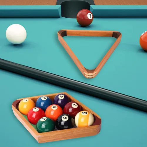 Miniatura 6 de GSE Games & Sports Expert Triángulo de Billar de Madera Maciza para 8 Bolas / Rombo para 9 Bolas, Porta Bolas de Billar para Bolas de Billar