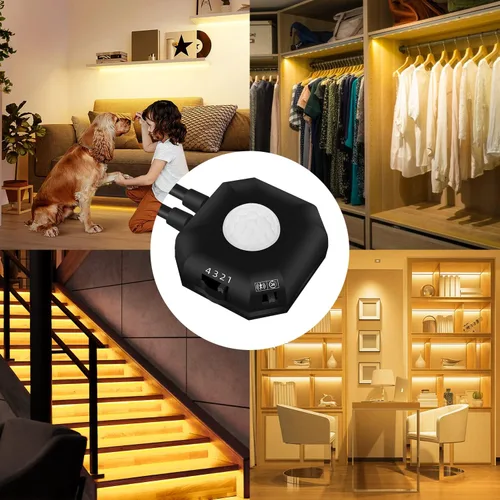 Miniatura 6 de Tira de luces LED activadas por movimiento, de 9.84 pies, color blanco cálido, no impermeable, alimentado por USB, con sensor de movimiento
