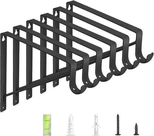 Miniatura 13 de Paquete de 4 soportes para barra de armario, soportes de estante de armario de 10.8 x 10.8 pulgadas para trabajo pesado montados en pared, soportes