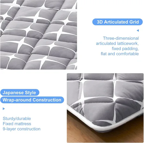 Miniatura 5 de jzbearapt Colchón de Espuma Premium Japonés para Suelo Colchón Futón, 100% Espuma Cómoda de Alta Densidad, Alfombrilla Gruesa de Tatami para Dormir
