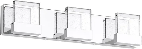 Miniatura 7 de Luces de tocador de burbujas, 3 luces cromadas modernas de cristal para baño, 6000 K