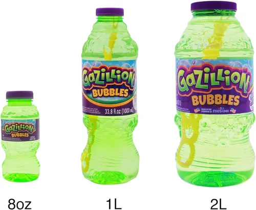 Miniatura 6 de Gazillion Bubbles, solución original de burbujas de 1 litro, crea burbujas con fórmula premium y varita de burbujas 7 en 1, no tóxica y segura Verde