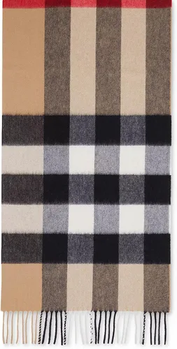 Miniatura 3 de Burberry 8056851 Bufanda de cachemira Half Mega Check Archive Beige 78.7 x 14.2 in Check, Check, Check