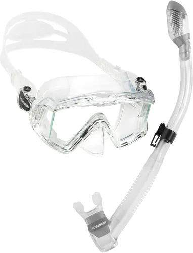 Miniatura 9 de Cressi Panoramic Wide View Mask & Dry Snorkel Kit for Snorkeling, Scuba Diving - Pano 3 & Supernova Dry: Designed in Italy TRANSPARENTE/TRANSPARENTE