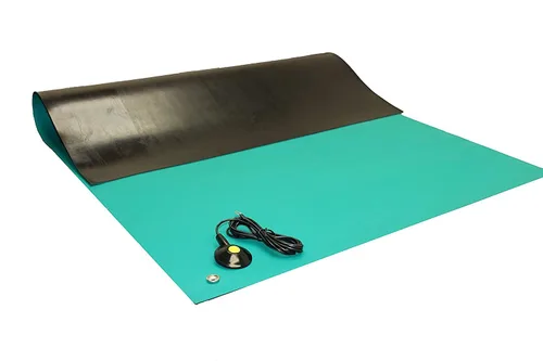 ESD - Tapete de soldadura resistente al calor, antiestático, con cable de conexión a tierra (12 pulgadas x 24 pulgadas (1 x 2 pies), verde)