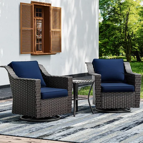 Miniatura 24 de Joyside Sofá de patio – Sofá de ratán de 3 plazas, sofá de respaldo alto para todo tipo de clima, tamaño grande mejorado con cojines de asiento de 4