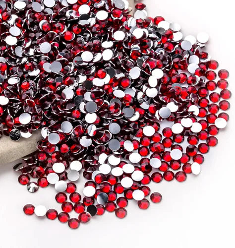 Miniatura 31 de Diamantes de imitación AB verdes a granel, 5000 piezas de diamantes de imitación de fondo plano redondos de gelatina AB sin fijación térmica, gemas