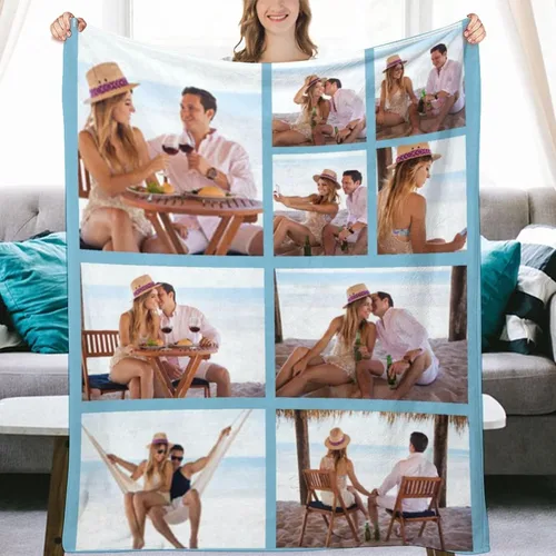 Miniatura 15 de Manta personalizada con collage de fotos, mantas de sofá suaves personalizadas, regalos para el Día de la Madre, familia, amigos, seres queridos
