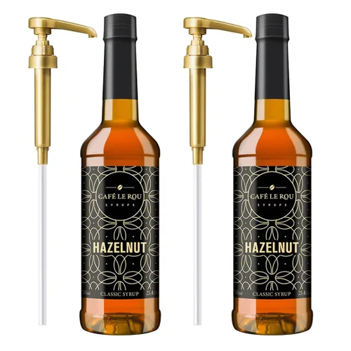 Miniatura 20 de Café Le Rou Jarabe de café variado, paquete de 5, 25.4 onzas, vainilla, vainilla francesa, caramelo, caramelo salado, jarabe saborizante de café