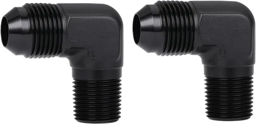 Miniatura 57 de 3AN macho Flare a 1/4 NPT tubo macho 90 grados codo adaptador unión aluminio negro