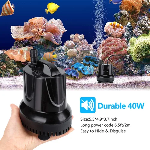 Miniatura 5 de CWKJ Bomba de fuente, 550 GPH (40 W 2200 L/H) Bomba de agua sumergible, bomba de agua duradera para fuente al aire libre con tubo de 6.5 pies