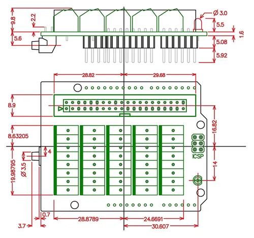 Miniatura 7 de Electronics-Salon Módulo Breakout de Bloque de Terminales de Tornillo Arduino, para Arduino UNO R3.