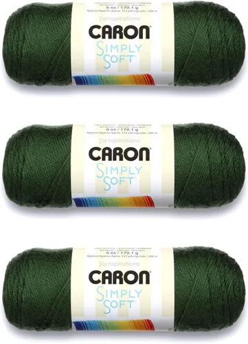 Miniatura 34 de Caron Simply Soft - Hilo verde militar, paquete de 3 unidades de 6.00 oz/6 onzas, 100% acrílico, peinado #4 (mediano), 315 yardas, tejido/ganchillo