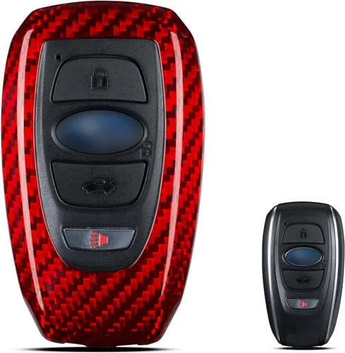 Miniatura 9 de T-carbon Funda de fibra de vidrio real compatible con llavero BRZ, XV Outback, Ascent, Crosstrek, WRX, Legacy, Forester Key Fob, azul