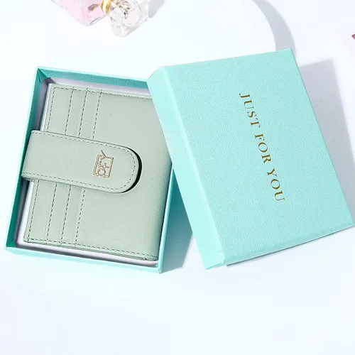 Miniatura 4 de Badiya Billeteras pequeñas para mujer, billetera plegable multitarjetero delgado con cremallera, Verde claro, Minimalista