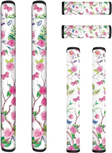Miniatura 11 de Juego de 6 fundas para manijas de puerta con diseño de margaritas y flores americanas, 4 de julio, Día de la Independencia, fundas para manijas