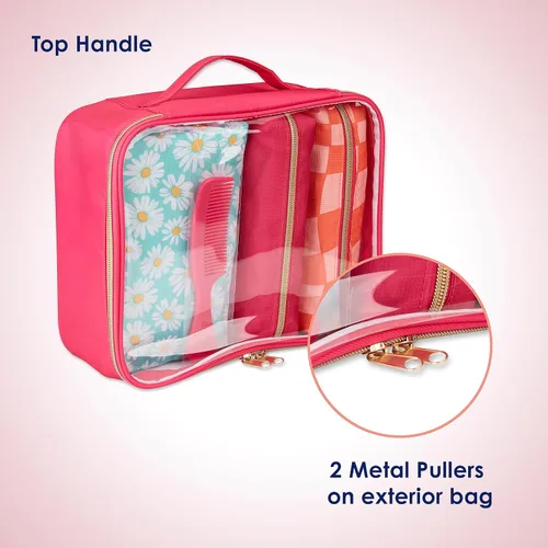 Miniatura 2 de Conair Set de 5 piezas de artículos de tocador y bolsa de cosméticos por menos de $30, incluye 4 bolsas de maquillaje y 1 peine de viaje