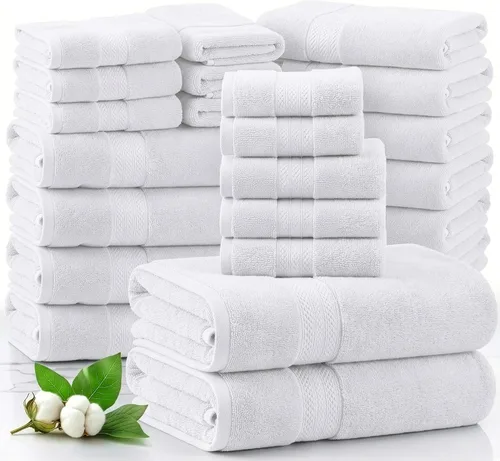 Miniatura 43 de Lane Linen Paquete de 4 toallas de baño 100 % algodón (35 x 66 pulgadas), hilado en anillo, extra grandes, secado rápido, suaves, de poca pelusa