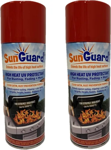 SUNGUARD Spray satinado transparente con protección UV de calor extremo alto (hasta 2000 °F) que evita la oxidación, la decoloración del color,