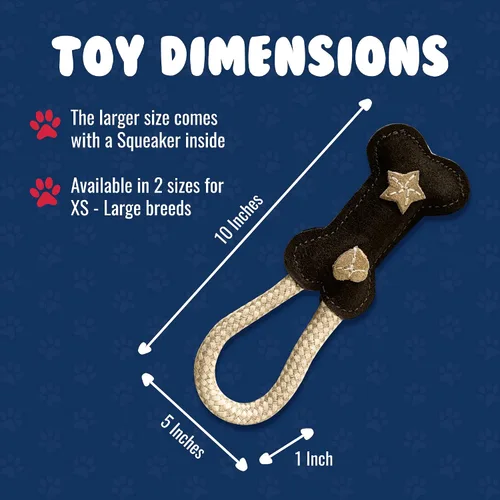 Miniatura 3 de Juguete de cuerda de hueso para perros, perfecto para perros XS - SM Juguetes duraderos para perros Estimulación interactiva y mental Hecho a