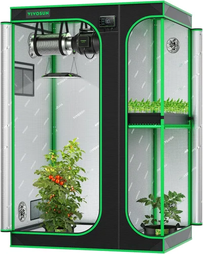 Miniatura 10 de VIVOSUN S888 - Tienda de campaña de cultivo de 8 x 8, 96 x 96 x 80 pulgadas, Mylar de alta reflexión con ventana de observación y bandeja de piso