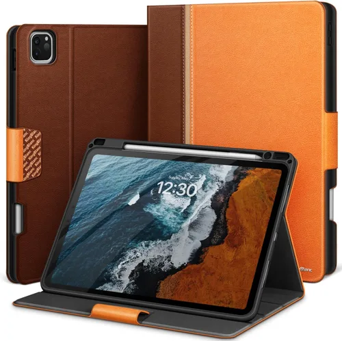 Miniatura 11 de KingBlanc Funda para iPad Pro de 11 pulgadas de 4ª/3ª/2ª/2ª generación (2022/2021/2020) con soporte para lápices, funda de soporte bicolor de cuero