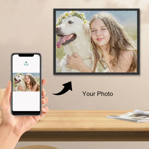 Miniatura 2 de Kits de pintura de diamantes personalizados, hazlo tú mismo, personaliza tu propia imagen, arte personal de diamantes 5D para adultos, regalos