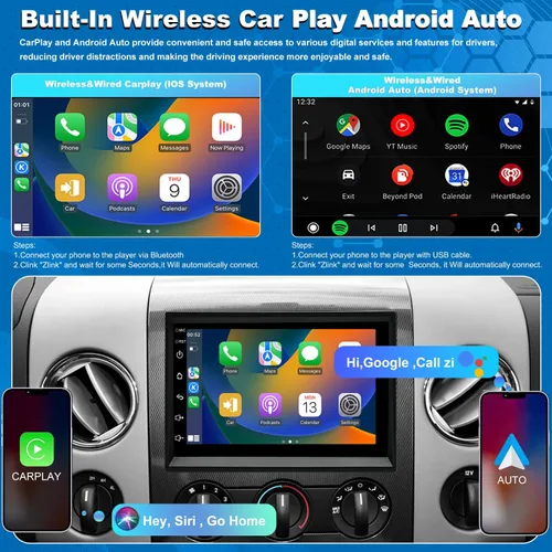 Miniatura 3 de Radio de Coche para Ford F150 F-150 2004-2008, F250/F350 2006-2016, E150/E250/E350 2009-2014, Shelby GT500 2007-2009, Pantalla Táctil Estéreo Fusion