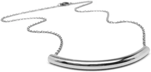 Miniatura 2 de Collar de barra curvada de plata de acero inoxidable, no se deslustra, minimalista para mujer, Metal