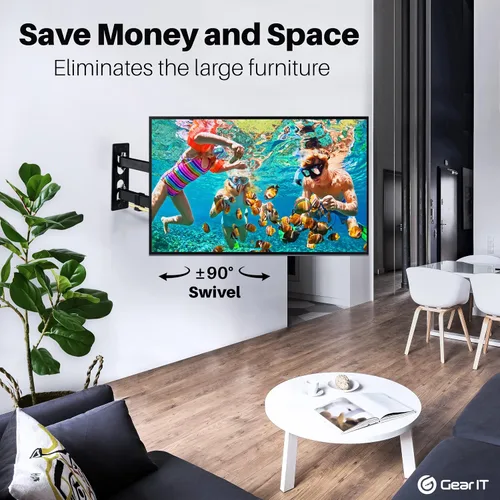 Miniatura 4 de GEARit Soporte de pared para TV (TV de 23 a 43 pulgadas) hasta 66 libras – Movimiento giratorio completo, inclinación, brazo articulado, Vesa 75 100