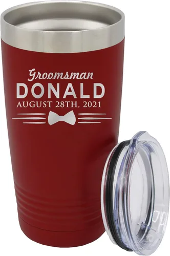 Miniatura 8 de Vaso de padrinos de boda grabado personalizado, taza de acero inoxidable aislada personalizada para padrino de boda, despedida de soltero, boda