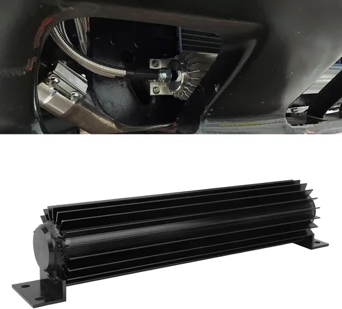 Miniatura 4 de Aramox Enfriador de doble canal de transmisión de 12 pulgadas con aletas de aluminio anodizado de transmisión de doble paso, disipador de calor