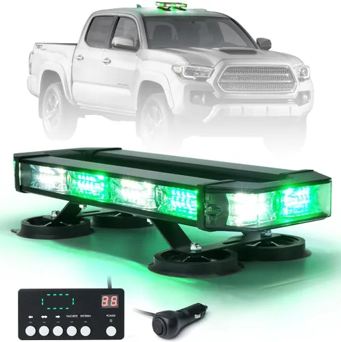 Miniatura 9 de LUMENIX Barra de luz estroboscópica de emergencia para techo con 72 luces LED con panel de control, base magnética, advertencia intermitente, barra