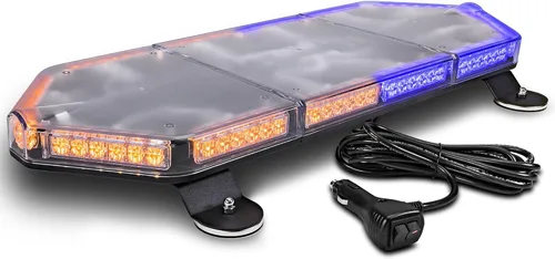 Miniatura 13 de NanoFlare NFMB56 Mini Barra de Luz Estroboscópica LED Roja Blanca de 17" 12V 56W [Clase SAE 1] [Imán/Montaje Permanente] Barra de Luz de Baliza