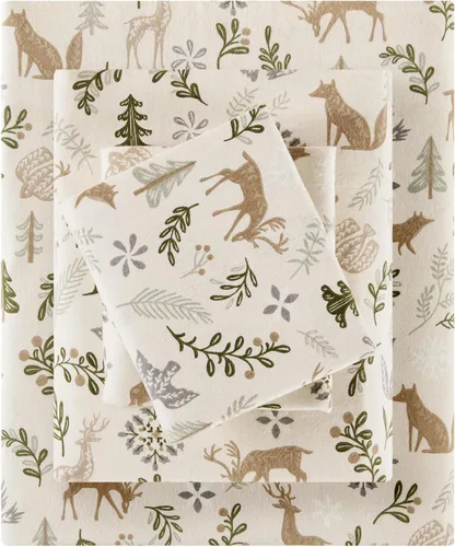 Miniatura 31 de True North by Sleep Philosophy - Sábana de franela acogedora y cálida 100% algodón - Estampado novedoso de animales y estrellas, lindo, ultrasuave