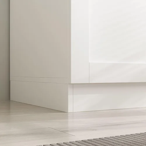 Miniatura 8 de AIEGLE Armario de 3 puertas, armario grande independiente con estantes y barra para colgar, armario de almacenamiento de ropa de madera para Tipo A