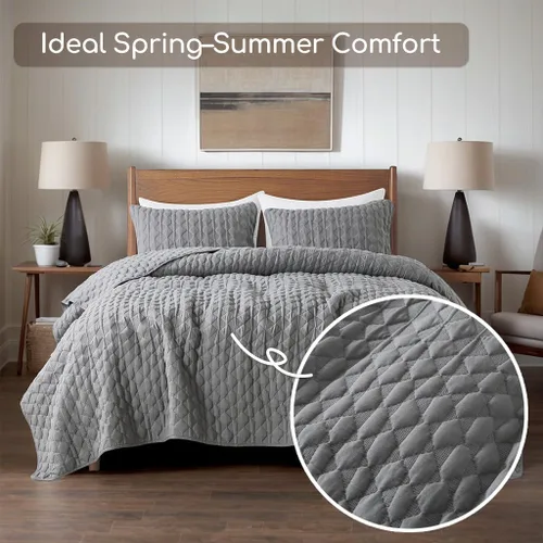 Miniatura 2 de WDCOZY Juego de ropa de cama tamaño individual de color azul claro con 1 funda de almohada, colcha ligera y suave, funda de edredón fina para todas