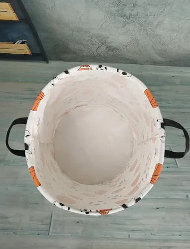 Miniatura 6 de canasta redonda grande para almacenamiento, con cubierta impermeable, organizador para la ropa sucia, para la habitación de los niños, para ropa