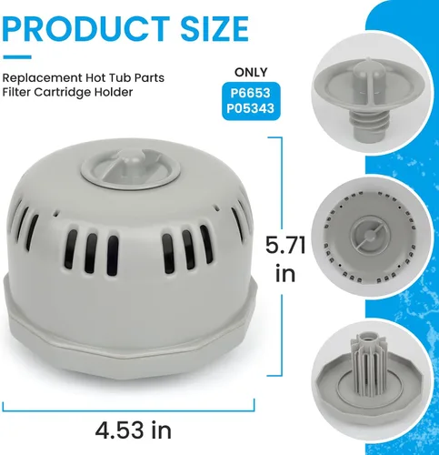 Miniatura 2 de P6653 P05343 54123 54112 - Soporte de cartucho de filtro de repuesto para bañera de hidromasaje, compatible con filtros tipo VI, soporte de cartucho