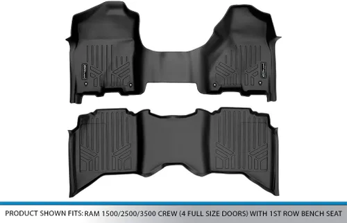 Miniatura 5 de SMARTLINER Juego de alfombrillas de 2 filas compatibles con Ram 1500 2013-2018