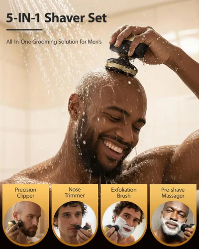 Miniatura 2 de 2026 Nueva Afeitadora de Cabeza para Hombres Calvos - Trimcoo Afeitadora Eléctrica Magnética 5 en 1 con Hojas de Titanio Suave para Cuero