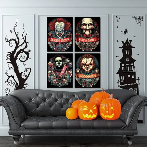 Miniatura 3 de Paquete de 6 pinturas de diamantes de Halloween para adultos, kits de arte de diamantes de terror 5D para adultos, puntos de diamante de perforación
