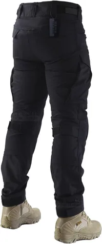 Miniatura 2 de ZAPT Pantalones de combate Airsoft Paintball para hombre, pantalones tácticos con rodilleras, camuflaje de caza, pantalones militares Negro