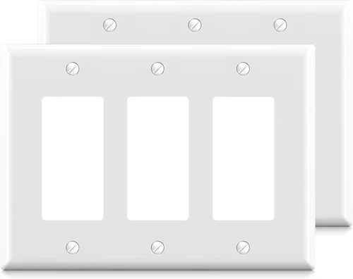 Miniatura 17 de ELEGRP Placas decorativas de pared de 3 posiciones, tamaño mediano 4.88" H x 6.75" L, cubierta frontal termoplástica irrompible para interruptor
